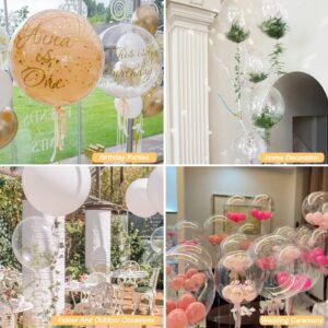 RUBFAC Bobo Balloons 45pcs, Bubble Balloons Clear Bobo Balloons, Large Transparent Balloon for Stuffing Wedding Birthday Party Decorations (10 Inch, 18 Inch, 20 Inch, 24 Inch, 36 Inch)