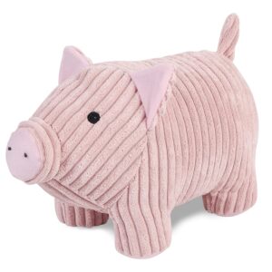 sanferge cute decorative door stopper for home and office floor door stops, fabric animal weighted heavy wall protectors, pink pig