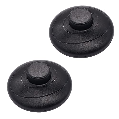 weideer 2Pcs Floor Foot Switch Round Inline Foot Pedal Lamp Switch AC 100-250V Step-on-Button Switch for Floor Lamp LED Light On-Off Control K-071