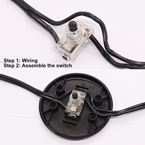 weideer 2Pcs Floor Foot Switch Round Inline Foot Pedal Lamp Switch AC 100-250V Step-on-Button Switch for Floor Lamp LED Light On-Off Control K-071