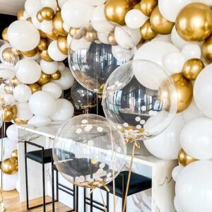 RUBFAC Bobo Balloons 24 Inch, 25pcs Bubble Balloons Clear Bobo Balloons, Large Transparent Balloon for Stuffing Wedding Birthday Party Decorations