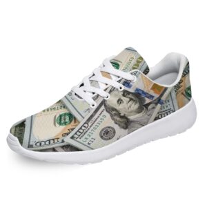 men's women's running shoes new one hundred dollar bill money print tennis walking sneakers gifts for boy girl,us size 12 women/10.5 men beige
