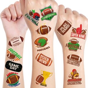 adxco 144 pieces football tattoos football face stickers temporary tattoos for football game party decorations favors supplies, 24 designs