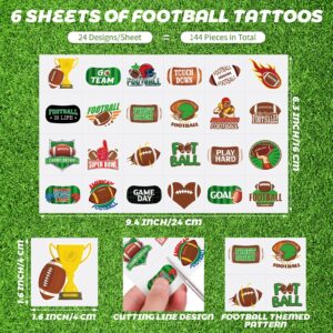 ADXCO 144 Pieces Football Tattoos Football Face Stickers Temporary Tattoos for Football Game Party Decorations Favors Supplies, 24 Designs