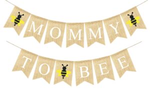 vilifever mommy to bee banner for baby shower, bumble bee themed baby shower decorations, gender neutral decorations supplies welcome baby hanging bunting