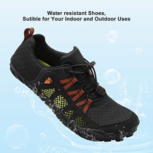 SKASO Men Women Water Shoes Quick Dry Barefoot Shoes for Surfing Hiking and Boating Slip-on Minimalist Aqua Shoes Black 37