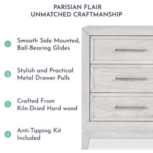 Evolur Lourdes Double Dresser in Greyhound, Comes with Six Spacious Drawers, Made of Hardwood, Included Anti Tipping Kit, Dresser for Nursery, Bedroom, Wooden Nursery Furniture