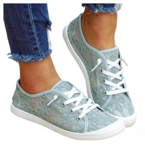shoes for women, women's slip on canvas sneaker low top casual walking shoes classic comfort flat fashion shoes blue