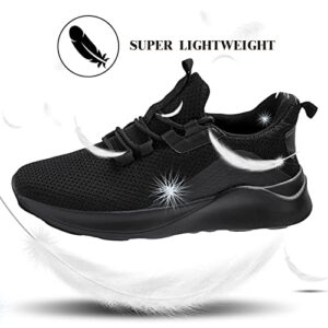 WCIDFY Womens Running Shoes Tennis Sneakers Lightweight Sports Workout Sneakers Black Womens Size 9.5