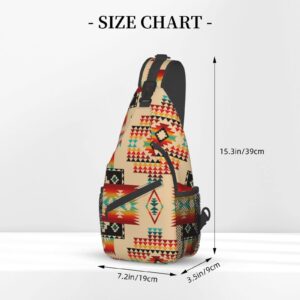 ROSIHODE Cute Native American Sling Backpack Casual Indian Chest Bags Crossbody Travel Hiking Daypack For Women Men