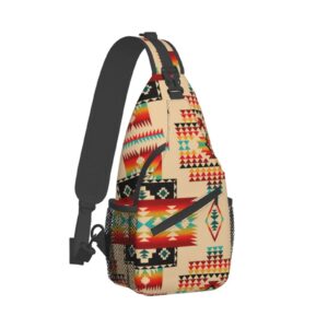 ROSIHODE Cute Native American Sling Backpack Casual Indian Chest Bags Crossbody Travel Hiking Daypack For Women Men