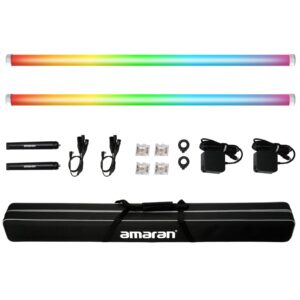 aputure amaran pt4c 2 light kit,pixel tube light,16 rgbww pixels tube led,32w power (120cm/47.2inch) amaran t4c