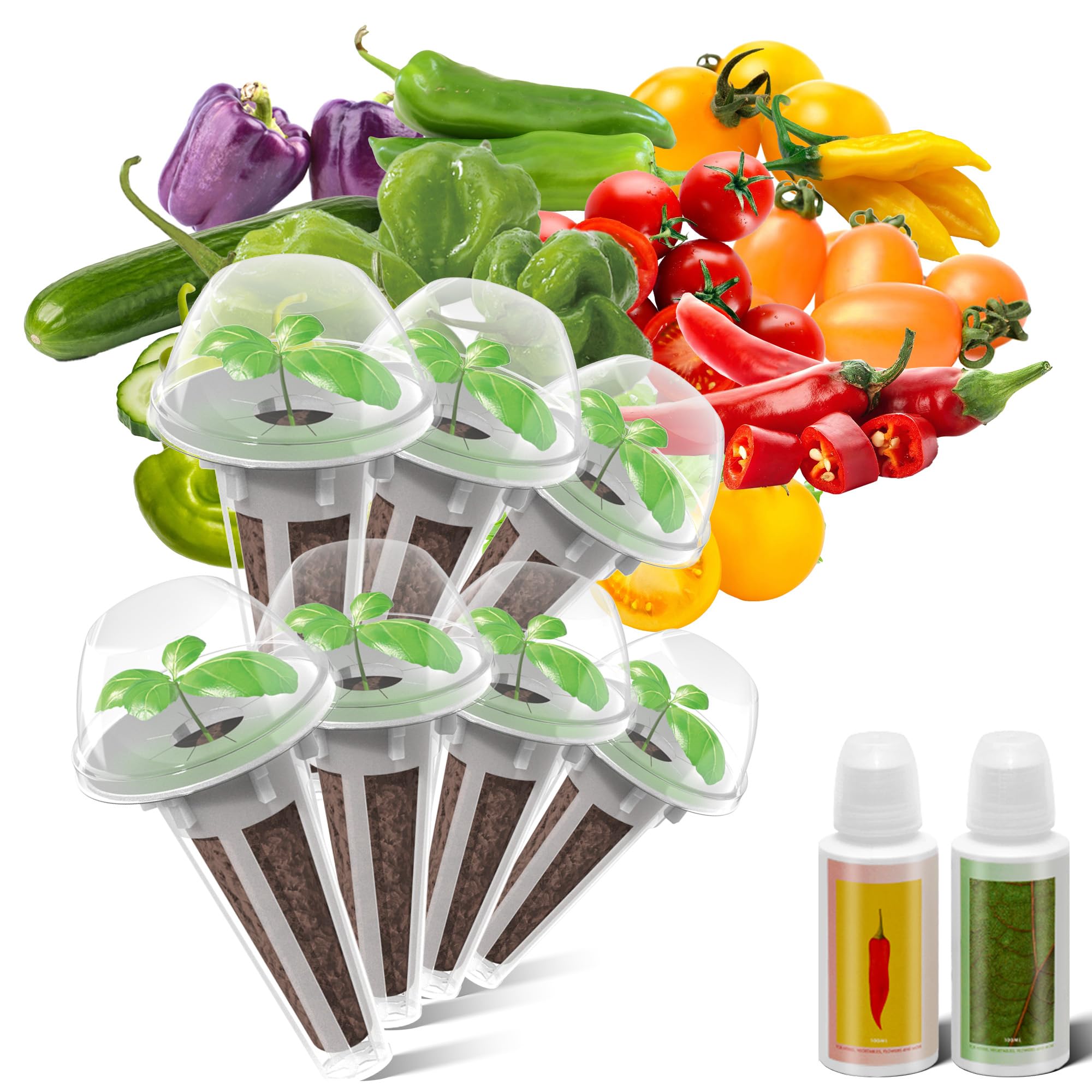 Inbloom Tomato Seed Pod Kit for Aerogarden, Hydroponics Growing System Kit 7-Pods (300+ Seeds Included Cherry Tomato, Pepper & Cucumber), Grow Anything Hydroponics Supplies for IDoo Ahopegarden