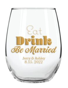 gifts everlasting personalized wedding favor 9 oz wine glasses (36)
