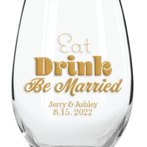 Gifts Everlasting Personalized Wedding Favor 9 oz Wine Glasses (36)