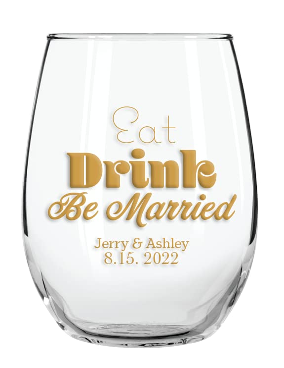 Gifts Everlasting Personalized Wedding Favor 9 oz Wine Glasses (36)