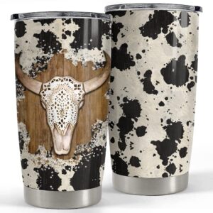 sandjest cow tumbler cowgirl 20oz tumblers with lid gift for women girl daughter sister animal lovers christmas birthday