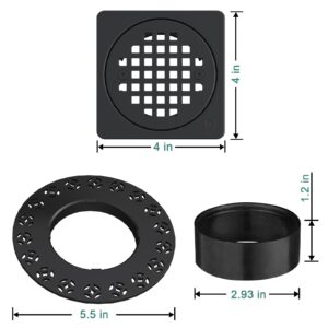 Uni-Green 4” Drain Grate Kit Replacement Compatible with Schluter Kerdi-Drain Flange - CUPC Certification, SS304 Stainless Steel and Durable ABS Material, Includes Height Adjustment Collar and Ring.