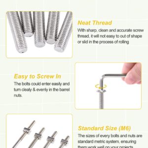 Crib Screws Hardware Replacement Kit - 28 Set Baby Bed Frame Bolts &Barrel Nuts Set for Delta/Graco/Dream On Me,M6x20/40/60/80 mm Hex Drive Socket Cap Screws Barrel Nuts