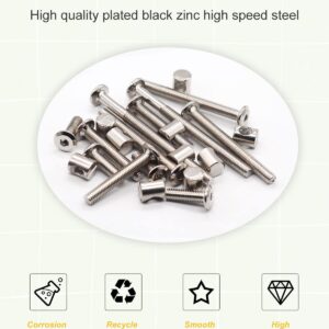 Crib Screws Hardware Replacement Kit - 28 Set Baby Bed Frame Bolts &Barrel Nuts Set for Delta/Graco/Dream On Me,M6x20/40/60/80 mm Hex Drive Socket Cap Screws Barrel Nuts