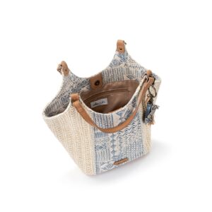 Sakroots Roma Straw Small Shopper, Lake Tribal Beauti