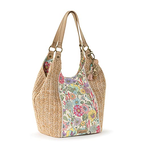 Sakroots Roma Straw Shopper, Pinkberry in Bloom