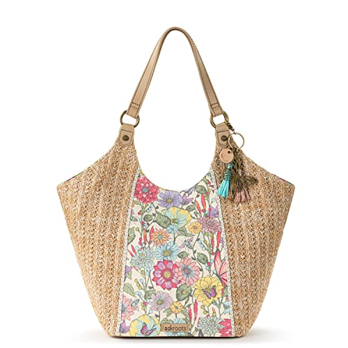 Sakroots Roma Straw Shopper, Pinkberry in Bloom
