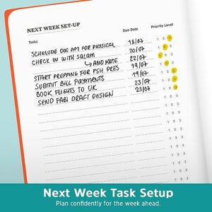 Wilkii Life Planner ADHD Planner For Adults - 90 Day, A5, Undated Weekly & Daily Planner to Increase Productivity & Achieve Goals, ADHD Organization with Mindful Exercises, Soft Touch Cloth Cover, (Red)