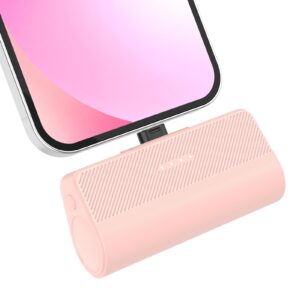 atgih portable charger for iphone,3500mah ultra-compact small power bank compatible with iphone 6/7/8/se/11/xr/12/12 pro max/13/13 pro max/14/14 pro max/14 plus/airpods series（pink）