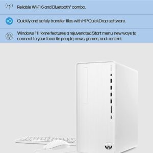 HP 2022 TP01 Pavilion Business Desktop Intel 12th Gen 6-Core i5-12400 16GB RAM 1TB PCIe SSD 1TB HDD Intel UHD Graphics HDMI VGA USB-C WiFi AX BT RJ-45 Windows 11 Pro w/RE USB