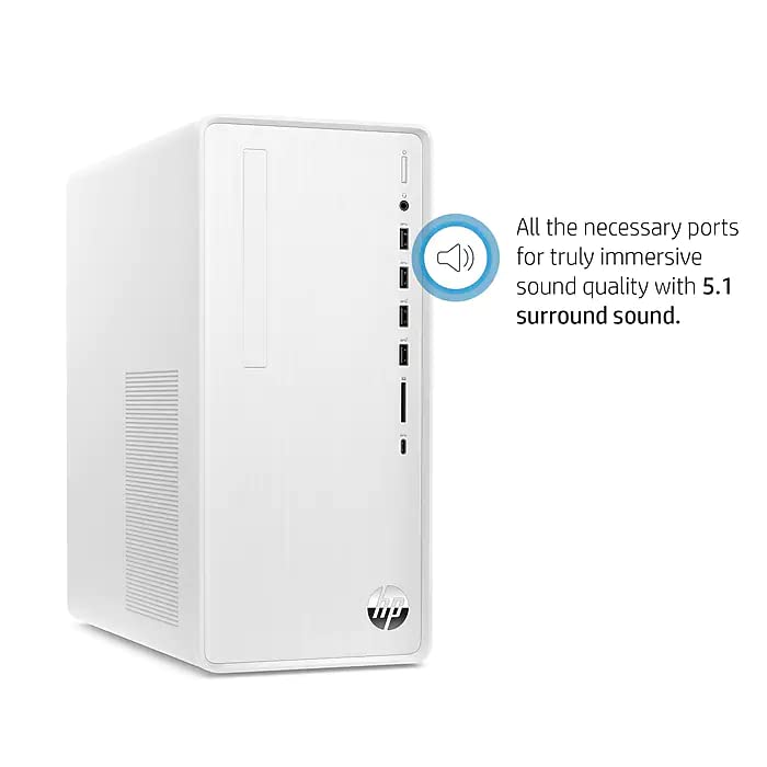 HP 2022 TP01 Pavilion Business Desktop Intel 12th Gen 6-Core i5-12400 16GB RAM 1TB PCIe SSD 1TB HDD Intel UHD Graphics HDMI VGA USB-C WiFi AX BT RJ-45 Windows 11 Pro w/RE USB