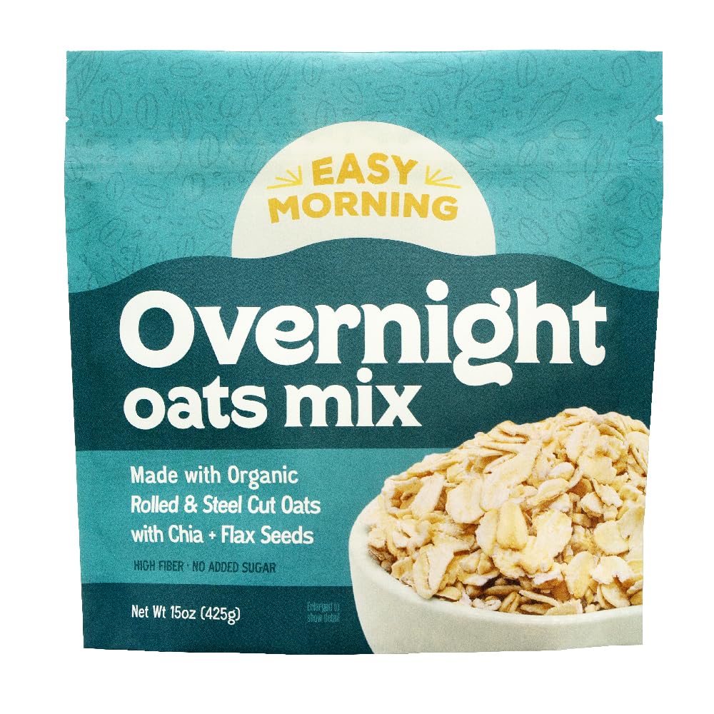 Easy Morning Overnight Oats ⎸ Organic Mix of Rolled Oats, Flax, Chia ...