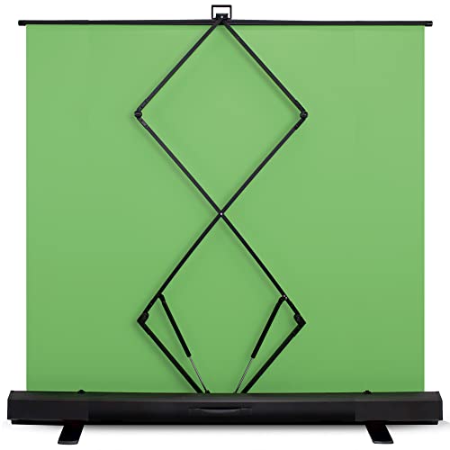 87 inches Extra Wide Large Collapsible Chromakey Panel Green Screen for Photo Backdrop and Streaming - Portable Pull Up, Solid Aluminum Base Wrinkle-Resistant Fabric, Auto-Locking Air Cushion Frame