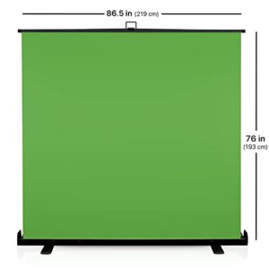 87 inches Extra Wide Large Collapsible Chromakey Panel Green Screen for Photo Backdrop and Streaming - Portable Pull Up, Solid Aluminum Base Wrinkle-Resistant Fabric, Auto-Locking Air Cushion Frame