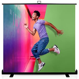 87 inches Extra Wide Large Collapsible Chromakey Panel Green Screen for Photo Backdrop and Streaming - Portable Pull Up, Solid Aluminum Base Wrinkle-Resistant Fabric, Auto-Locking Air Cushion Frame