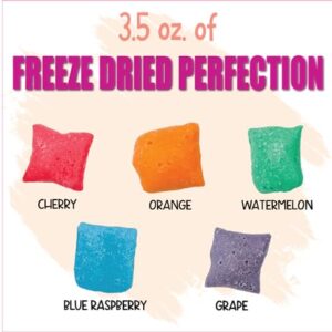 Freeze Dried Air Taffy Candy - Variety Fruit Flavors, 3.5oz | Strawberry, Melon, Cherry, Raspberry, Orange, Grape, Mystery | Crunchy Snack Sour Treat, Gift