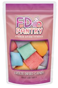freeze dried air taffy candy - variety fruit flavors, 3.5oz | strawberry, melon, cherry, raspberry, orange, grape, mystery | crunchy snack sour treat, gift