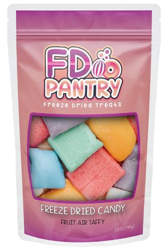 Freeze Dried Air Taffy Candy - Variety Fruit Flavors, 3.5oz | Strawberry, Melon, Cherry, Raspberry, Orange, Grape, Mystery | Crunchy Snack Sour Treat, Gift