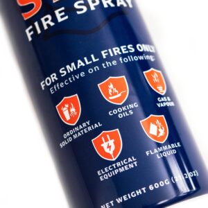 Dry Stop Fire Spray by Prepared Hero - 4 Pack - Portable Fire Extinguisher for Home, Car, Garage, Kitchen - Works on Electrical, Grease, Battery Fires & More - Compact, Easy to Use