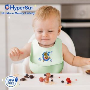 Haysofy-Silicone-Bibs-for-Babies-Toddlers-Set of 3 Baby Bibs for Boys Girls-Non Messy Unisex Soft Adjustable Fit Waterproof Feeding Bibs