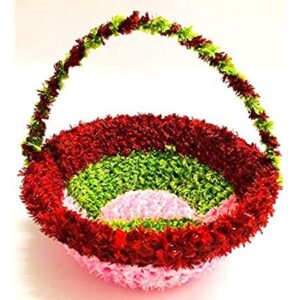 laddu gopal ji tokri feather basket tokri for laddu gopal ji karishna sihansan multicolour, pack of 1, small