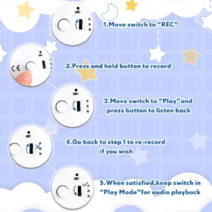 12 Pcs Voice Recorder for Stuffed Animal, Sound Recorder Music Recordable Sound Module Recording Device Record Custom Message for Plush Toy Doll Stuffed Bear Pillow, Battery Included (20 Second)