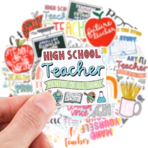 Sabary 100 Pcs Teachers' Day Stickers Waterproof Teaching Decals Teacher Appreciation Stickers for Adult Teacher Stickers for Laptop Inspirational Quotes Stickers for Water Bottle Scrapbooking Journal