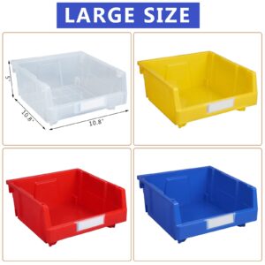 AERCANA Large Stackable Storage Bins Garage Storage Bins Toy storage bins Workshop storage bins(Red, pack of 8)