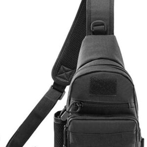 Zuguow Outdoor Tactical Sling Backpack, sports bag Shoulder Strap bag Backpack Tactical bag, cycling hiking. (Black)