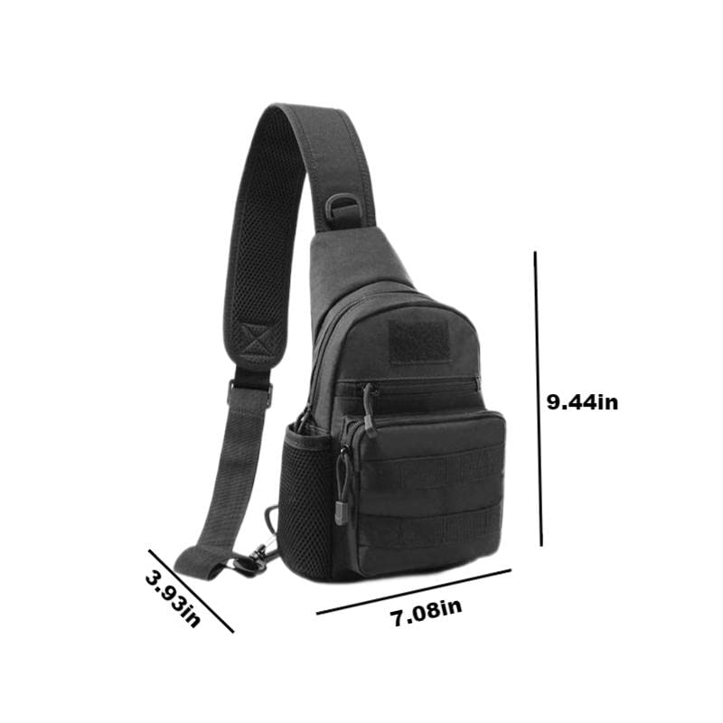 Zuguow Outdoor Tactical Sling Backpack, sports bag Shoulder Strap bag Backpack Tactical bag, cycling hiking. (Black)