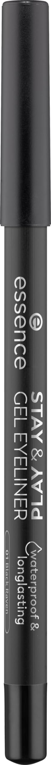 essence | Stay & Play Gel Eyeliner | Super Soft Gel-like Texture | Waterproof & Longlasting | Vegan & Cruelty Free (01 Black Raven)