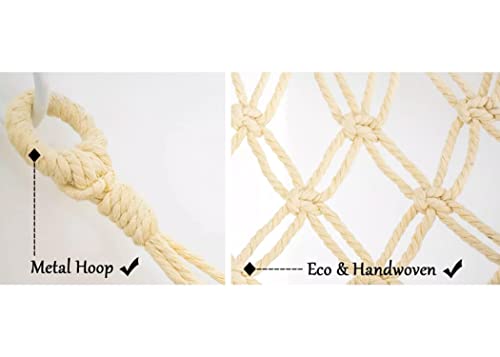 IYOG Stuffed Animal Net or Hammock (41inx41inx52in) - Corner Net for Stuffed Animals for Wall - Stuffed Animal Storage - Toy Hammock -Stuffed Animal Hammock (Cream) Hardware Included