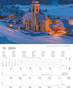 Alpen 2024 - Brochure Calendar 30 x 30 cm (30 x 60 Open) - Calendar with Space for Notes - The Alps - Picture Calendar - Wall Planner - Nature Calendar