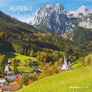 alpen 2024 - brochure calendar 30 x 30 cm (30 x 60 open) - calendar with space for notes - the alps - picture calendar - wall planner - nature calendar